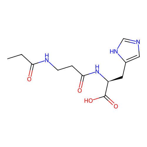 N-Propanoyl-beta-alanyl-L-histidine structure