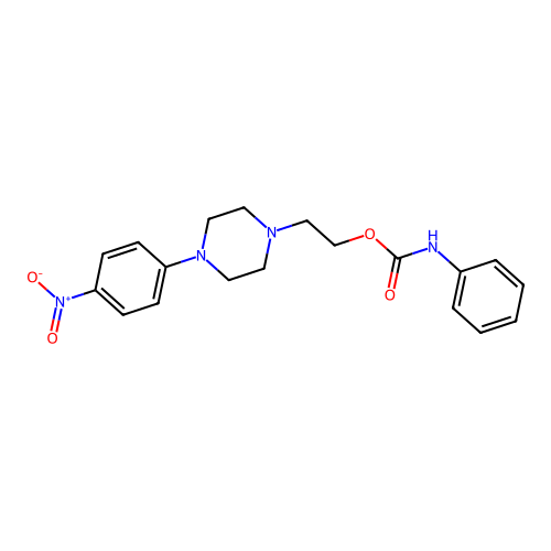 2-[4-(4-nitrophenyl)piperazino]ethyl N-phenylcarbamate structure
