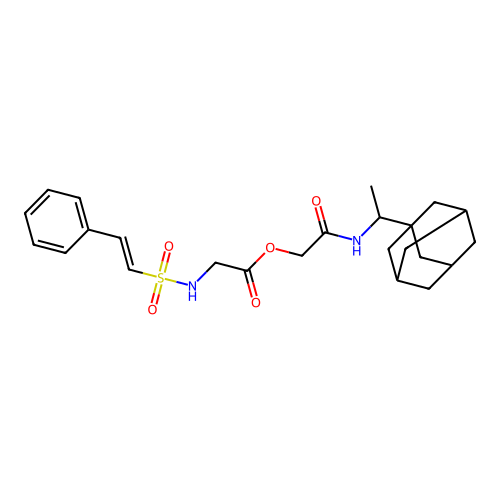 {[1-(Adamantan-1-yl)ethyl]carbamoyl}methyl 2-(2-phenylethenesulfonamido)acetate structure