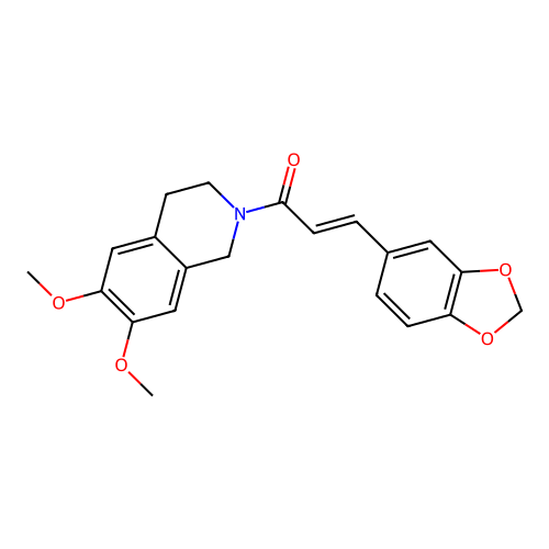 (E)-3-(benzo[d][1,3]dioxol-5-yl)-1-(6,7-dimethoxy-3,4-dihydroisoquinolin-2(1H)-yl)prop-2-en-1-one structure