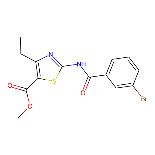 Methyl 2-(3-bromobenzamido)-4-ethylthiazole-5-carboxylate structure
