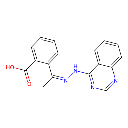 Benzoic acid, 2-[1-(4-quinazolinylhydrazono)ethyl]- structure