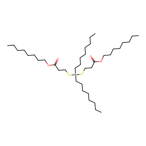 Octyl 3-[(3-octoxy-3-oxopropyl)sulfanyl-dioctylstannyl]sulfanylpropanoate structure