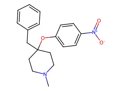 Piperidine, 1-methyl-4-(4-nitrophenoxy)-4-(phenylmethyl)- structure