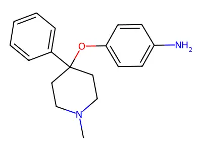 Piperidine, 4-(p-aminophenoxy)-1-methyl-4-phenyl- structure
