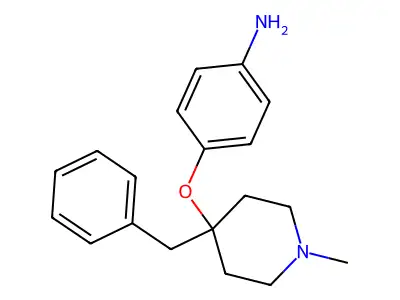 Benzenamine, 4-((1-methyl-4-(phenylmethyl)-4-piperidinyl)oxy)- structure