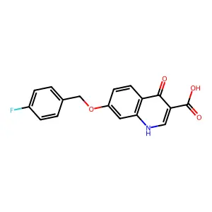 7-[(4-fluorophenyl)methoxy]-4-oxo-1H-quinoline-3-carboxylic acid structure