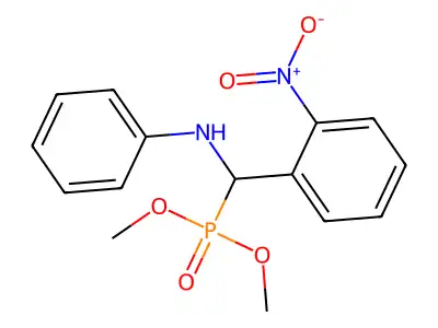 N-[dimethoxyphosphoryl-(2-nitrophenyl)methyl]aniline structure