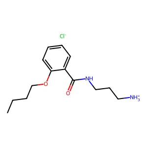 N-(3-Aminopropyl)-2-butoxybenzene-1-carboximidic acid--hydrogen chloride (1/1) structure