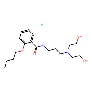 Benzamide, o-butoxy-N-(3-(bis(2-hydroxyethyl)amino)propyl)-, hydrochloride structure