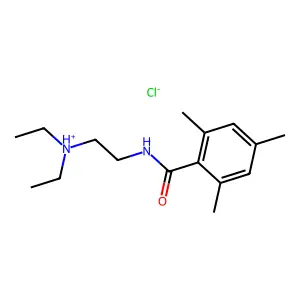 Benzamide, N-(2-(diethylamino)ethyl)-2,4,6-trimethyl-, hydrochloride structure