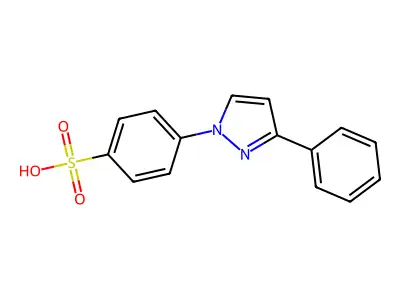 Benzenesulfonic acid, p-(3-phenyl-1-pyrazolyl)- structure