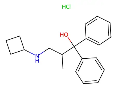 Benzhydrol, alpha-(2-cyclobutylamino-1-methylethyl)-, hydrochloride structure