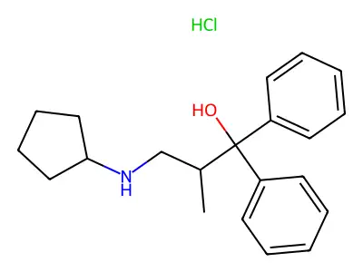Benzhydrol, alpha-(2-cyclopentylamino-1-methylethyl)-, hydrochloride structure