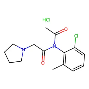 o-Diacetotoluidide, 6'-chloro-2-(pyrrolidinyl)-, hydrochloride structure