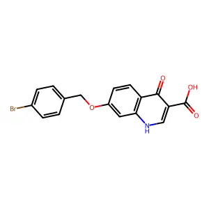 7-[(4-bromophenyl)methoxy]-4-oxo-1H-quinoline-3-carboxylic acid structure