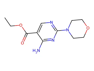 Ethyl 4-amino-2-(4-morpholinyl)-5-pyrimidinecarboxylate structure