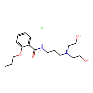 Benzamide, N-(3-(bis(2-hydroxyethyl)amino)propyl)-o-propoxy-, hydrochloride structure
