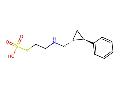 S-2-((trans-(2-Phenylcyclopropyl)methyl)amino)ethyl thiosulfate structure