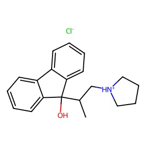 9-Fluorenol, 9-(1-(pyrrolidinyl)-2-propyl)-, hydrochloride structure