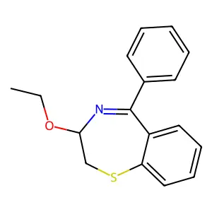 3-Ethoxy-5-phenyl-2,3-dihydro-1,4-benzothiazepine structure