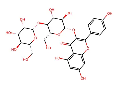 4H-1-Benzopyran-4-one, 5,7-dihydroxy-2-(4-hydroxyphenyl)-3-((4-O-beta-D-mannopyranosyl-beta-D-glucopyranosyl)oxy)- structure