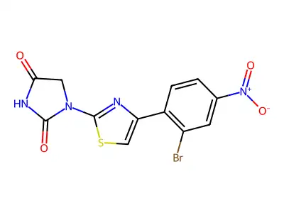 Hydantoin, 1-(4-(2-bromo-4-nitrophenyl)-2-thiazolyl)- structure