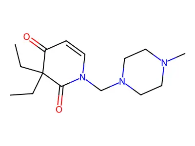2,4(1H,3H)-Pyridinedione, 3,3-diethyl-1-(methylpiperazine)- structure