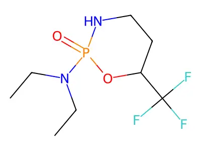 2-(Diethylamino)-6-(trifluoromethyl)-1,3,2lambda~5~-oxazaphosphinan-2-one structure