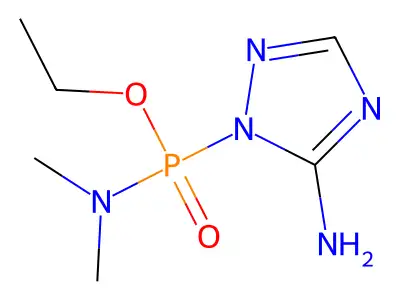 Phosphonic amide, (5-amino-1H-1,2,4-triazol-1-yl)-N,N-dimethyl-, ethyl ester structure