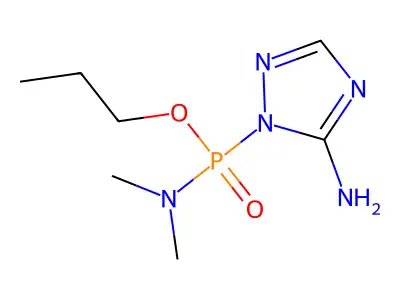 Phosphonic amide, (5-amino-1H-1,2,4-triazol-1-yl)-N,N-dimethyl-, propyl ester structure
