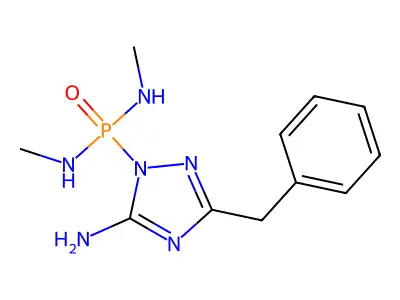 Phosphonic diamide, (5-amino-3-benzyl-1H-1,2,4-triazol-1-yl)-N,N'-dimethyl structure
