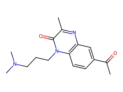 2(1H)-Quinoxalinone, 6-acetyl-1-(3-(dimethylamino)propyl)-3-methyl- structure