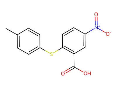 5-Nitro-2-p-tolylsulfanyl-benzoic acid structure