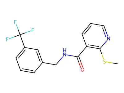 2-(Methylthio)-N-(3-(trifluoromethyl)benzyl)nicotinamide structure