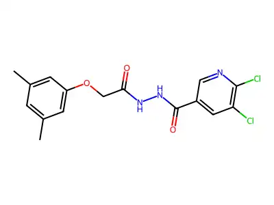 5,6-dichloro-N'-[2-(3,5-dimethylphenoxy)acetyl]pyridine-3-carbohydrazide structure