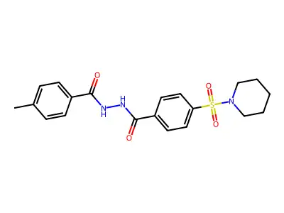 4-methyl-N'-(4-piperidin-1-ylsulfonylbenzoyl)benzohydrazide structure