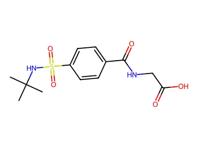 2-{[4-(Tert-butylsulfamoyl)phenyl]formamido}acetic acid structure