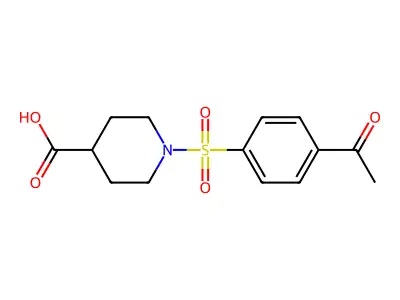 1-(4-Acetylbenzenesulfonyl)piperidine-4-carboxylic acid structure