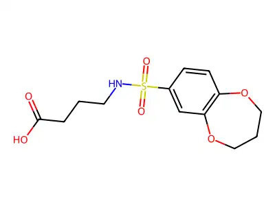 4-(3,4-dihydro-2H-1,5-benzodioxepine-7-sulfonamido)butanoic acid structure