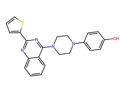 4-[4-(2-Thiophen-2-ylquinazolin-4-yl)piperazin-1-yl]phenol structure