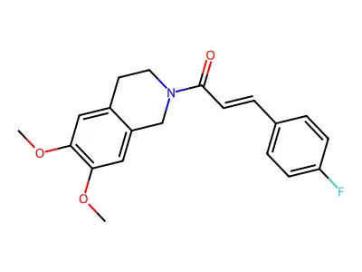(E)-1-(6,7-dimethoxy-3,4-dihydro-1H-isoquinolin-2-yl)-3-(4-fluorophenyl)prop-2-en-1-one structure