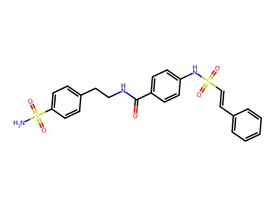 4-(2-phenylethenesulfonamido)-N-[2-(4-sulfamoylphenyl)ethyl]benzamide structure