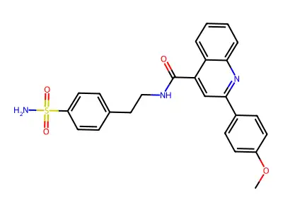 2-(4-methoxyphenyl)-N-[2-(4-sulfamoylphenyl)ethyl]quinoline-4-carboxamide structure
