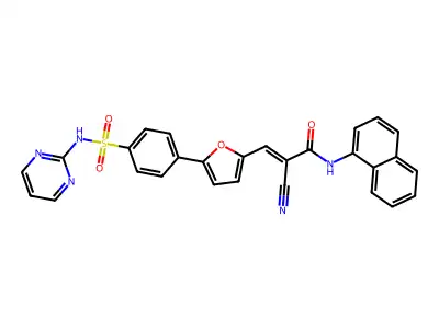 (E)-2-cyano-N-naphthalen-1-yl-3-[5-[4-(pyrimidin-2-ylsulfamoyl)phenyl]furan-2-yl]prop-2-enamide structure