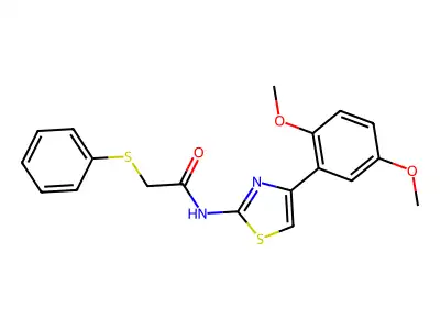 N-[4-(2,5-dimethoxyphenyl)-1,3-thiazol-2-yl]-2-(phenylsulfanyl)acetamide structure