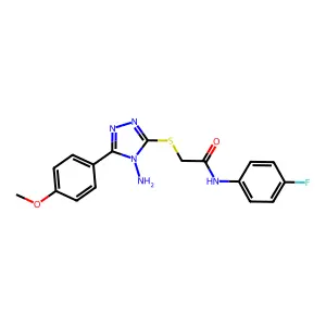 2-{[4-amino-5-(4-methoxyphenyl)-4H-1,2,4-triazol-3-yl]sulfanyl}-N-(4-fluorophenyl)acetamide structure