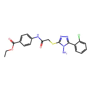 Ethyl 4-[[2-[[4-amino-5-(2-chlorophenyl)-1,2,4-triazol-3-yl]sulfanyl]acetyl]amino]benzoate structure