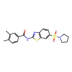 3,4-dimethyl-N-(6-(pyrrolidin-1-ylsulfonyl)benzo[d]thiazol-2-yl)benzamide structure