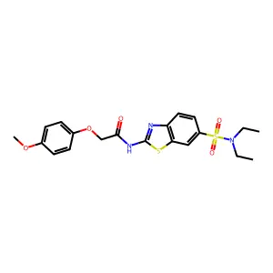 N-[6-(diethylsulfamoyl)-1,3-benzothiazol-2-yl]-2-(4-methoxyphenoxy)acetamide structure
